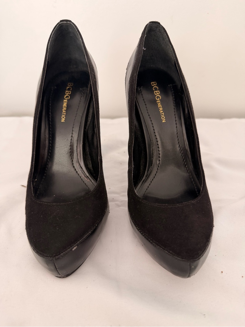 BCBGeneration Black Suede Pointed-Toe High Heels